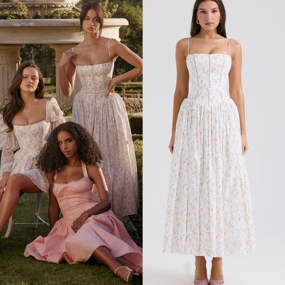 House of CB Dresses & Skirts - House of CB ‘Ysabella’ White Posy Print Cotton Maxi Sundress ♡